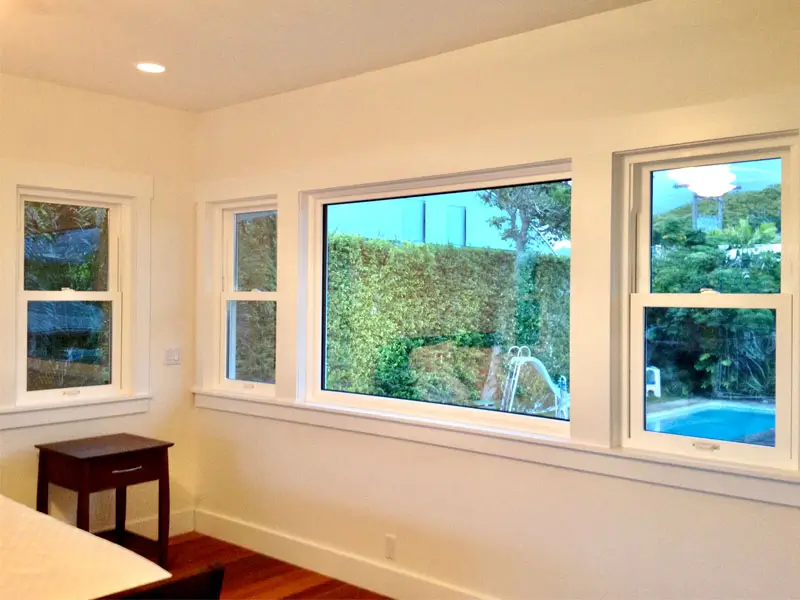 Double-hung windows in a Hawaii home