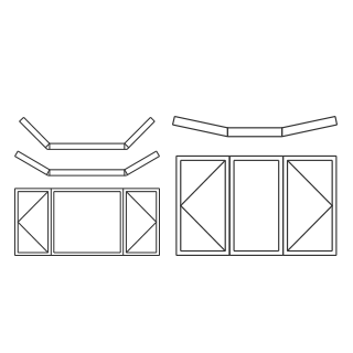 Bay and bow projecting window combination by Coastal Windows